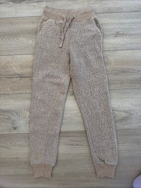 Cozy Knit Drawstring Joggers - Beige